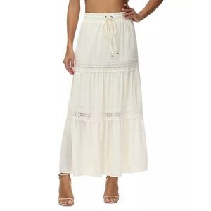 Frye Women's Boho Jules Tiered Pull On Maxi‎ Skirt Lined Lace Trim Size M